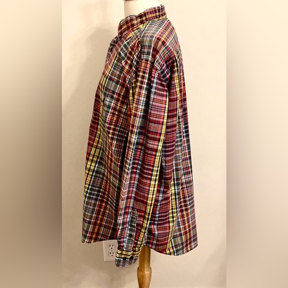 Nautica Men’s Red Green Yellow Plaid Long Sleeve Button Down Cotton Shirt SZ XL - Picture 10 of 13
